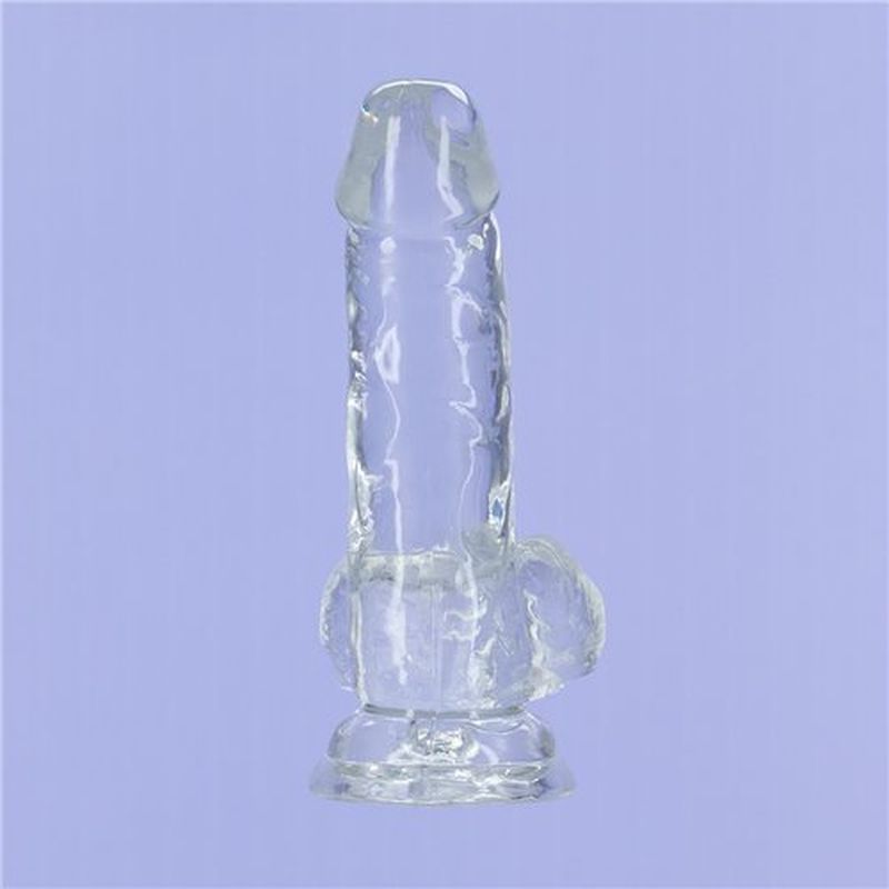 Addiction Crystal Realistic Dildo With Balls Clear Realistic Dildos