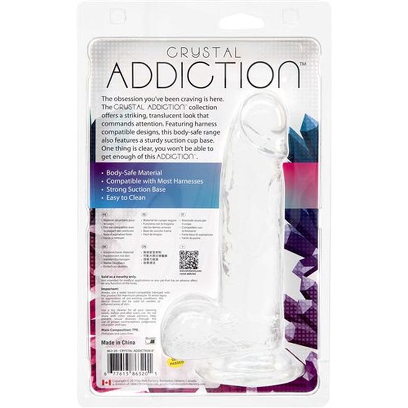 Addiction Crystal Realistic Dildo With Balls Clear Realistic Dildos