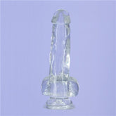 Addiction Crystal Realistic Dildo With Balls Clear Realistic Dildos