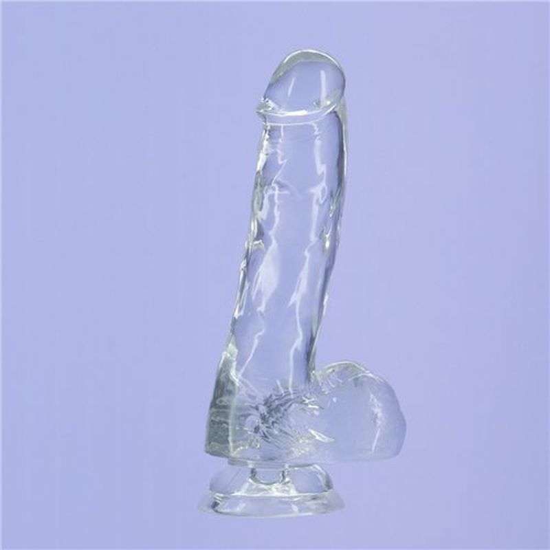 Addiction Crystal Realistic Dildo With Balls Clear Realistic Dildos