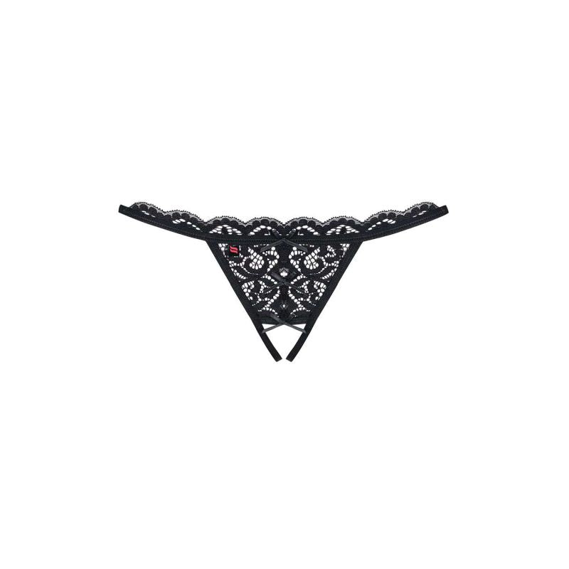 Obsessive Crotchless Lace Womens Thong 831 Black G-Strings, Panties and Shorts