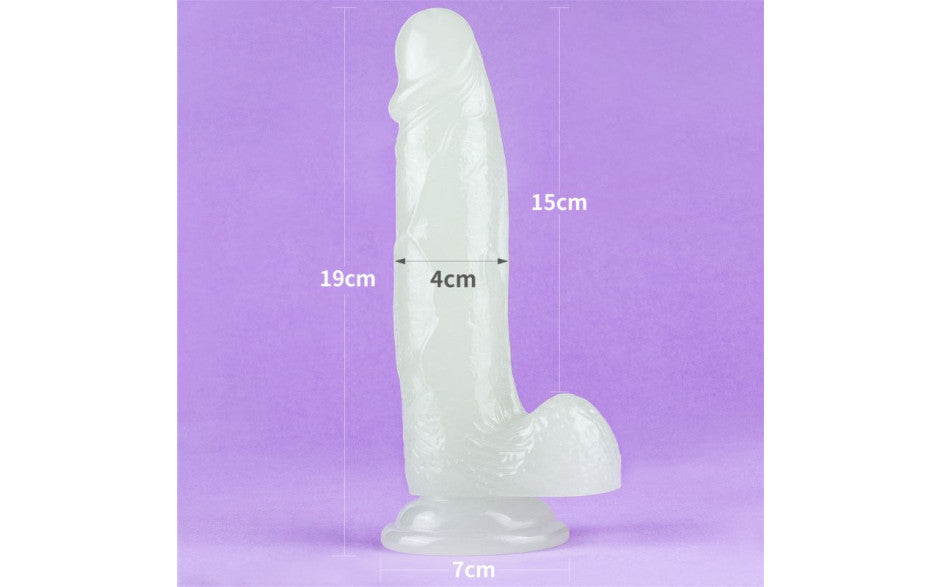 Lovetoy Lumino Play Flexible & Realistic Dildo With Balls 7.5 Inch Clear Realistic Dildos