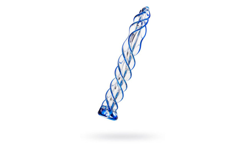 Sexus Blue Helix Glass Dildo 18.7cm Glass Sex Toys