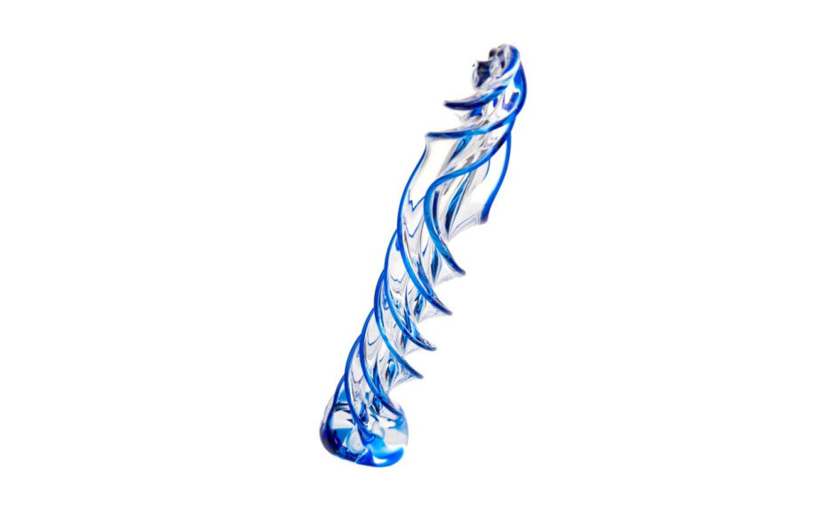 Sexus Blue Helix Glass Dildo 18.7cm Glass Sex Toys