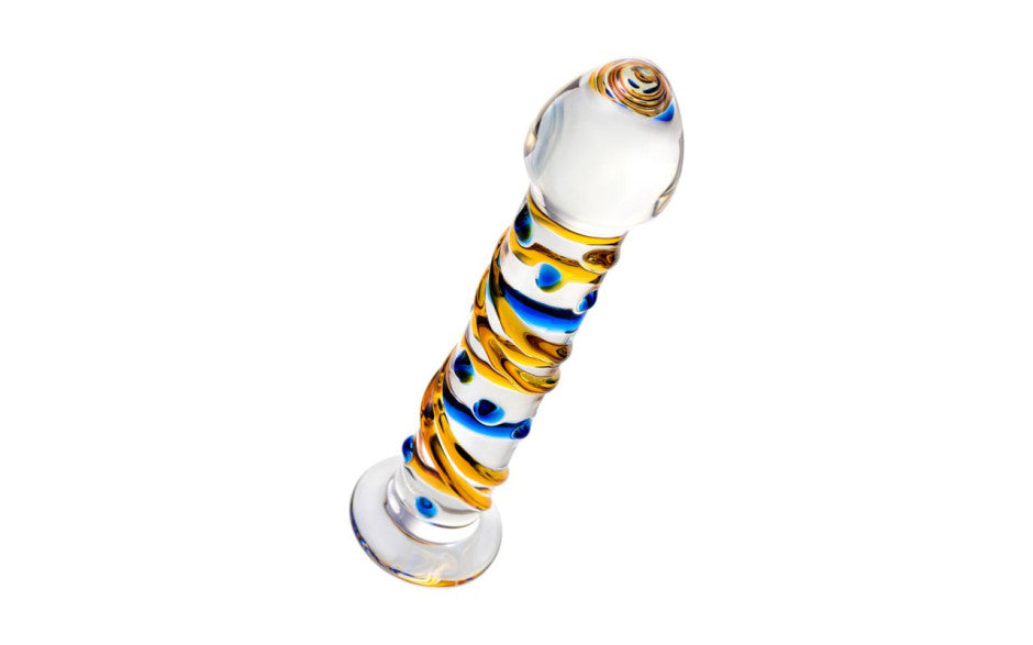 Sexus Suction Cup Glass Dildo 17.2cm Yellow Glass Sex Toys