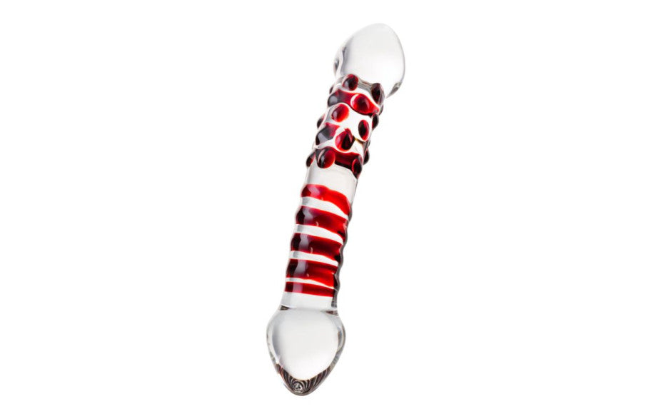 Sexus Red Delight Glass Dildo 19cm Glass Sex Toys