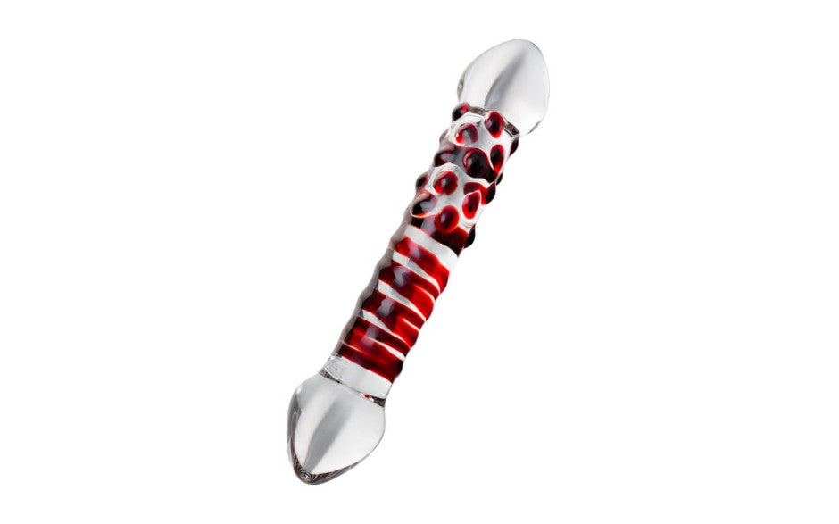 Sexus Red Delight Glass Dildo 19cm Glass Sex Toys