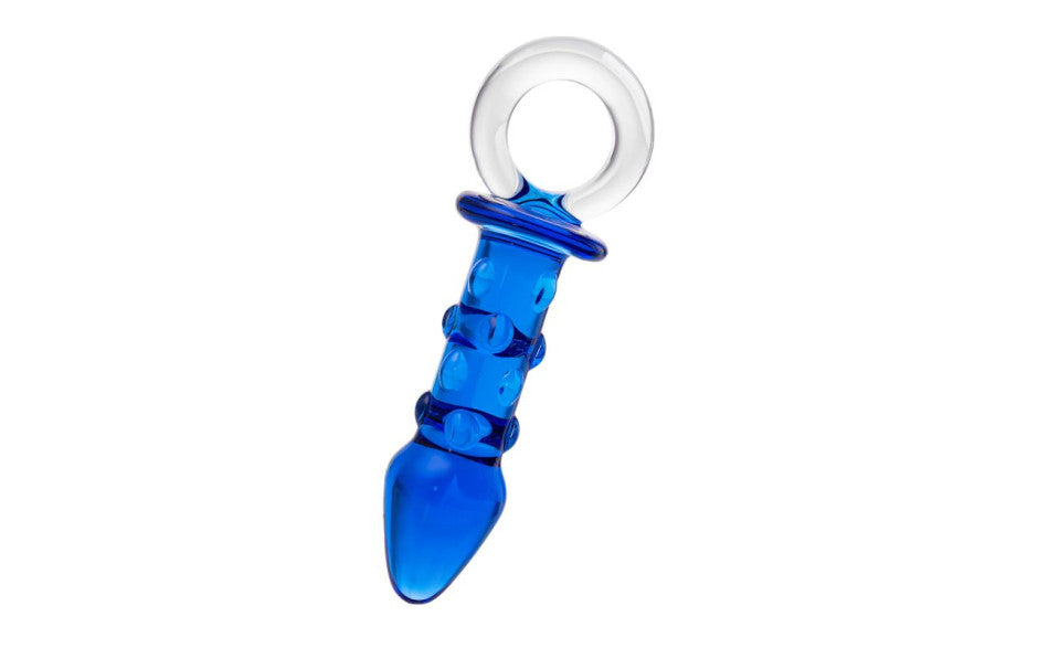 Sexus Glass Butt Plug 16cm Navy Blue Butt Plugs