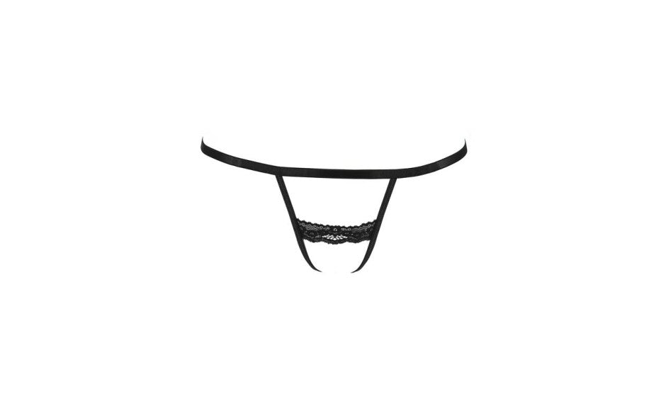 Passion Lingerie Shelly Crotchless Style Womens Thong S / M Black G-Strings, Panties and Shorts