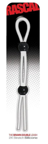The Brawn Double Silicone Cock Leash Stretchy Cock Rings