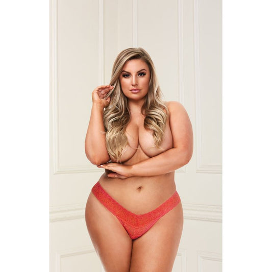 Baci Lingerie Low Rise Sexy Womens Lace Thong Orange - G-Strings, Panties and Shorts