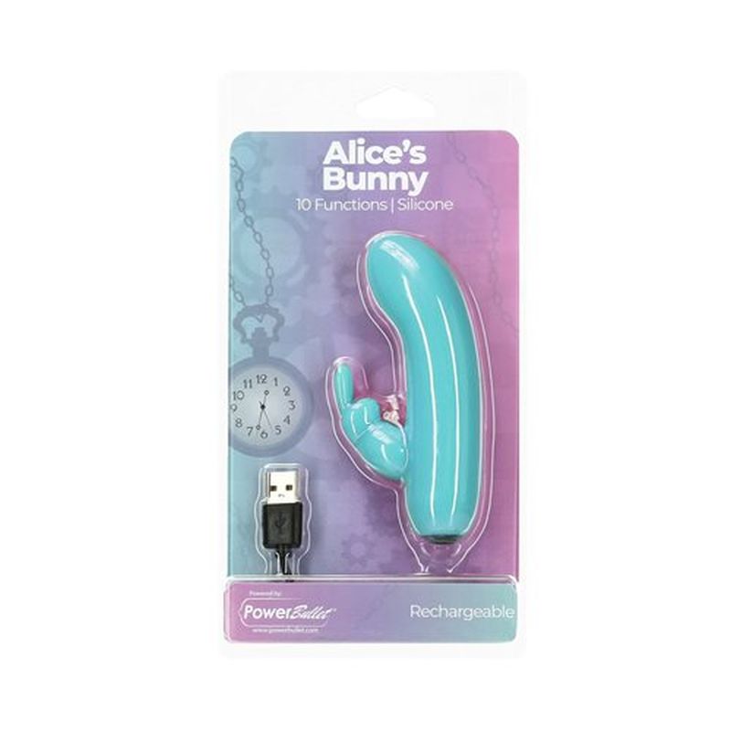 PowerBullet Alices Bunny Rechargeable Bullet Vibrator With Rabbit Sleeve Bullet Vibrators