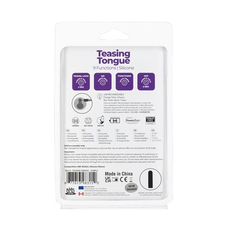 Power Bullet Teasing Tongue Vibrator With Rechargeable Bullet Finger and Tongue Vibrators