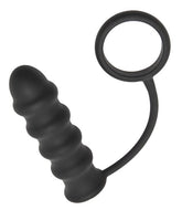 Rippler Vibrating Silicone Anal Plug with Cock Ring - Intense Erection Enhancement Cock Rings