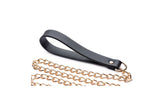 Master Series Leashed Lover Black and Gold Chain Leash Collars and Leads