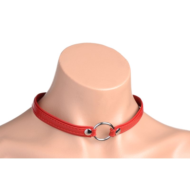 Master Series Sex Pet Leather Choker BDSM Collar With Silver Ring Collars and Leads