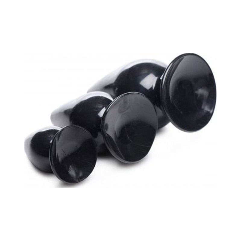 Master Series Triple Cones Anal Plug Set Black 3 Piece Butt Plugs