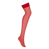 Obsessive S800 Sheer Delicate Leg Stockings Red Hosiery