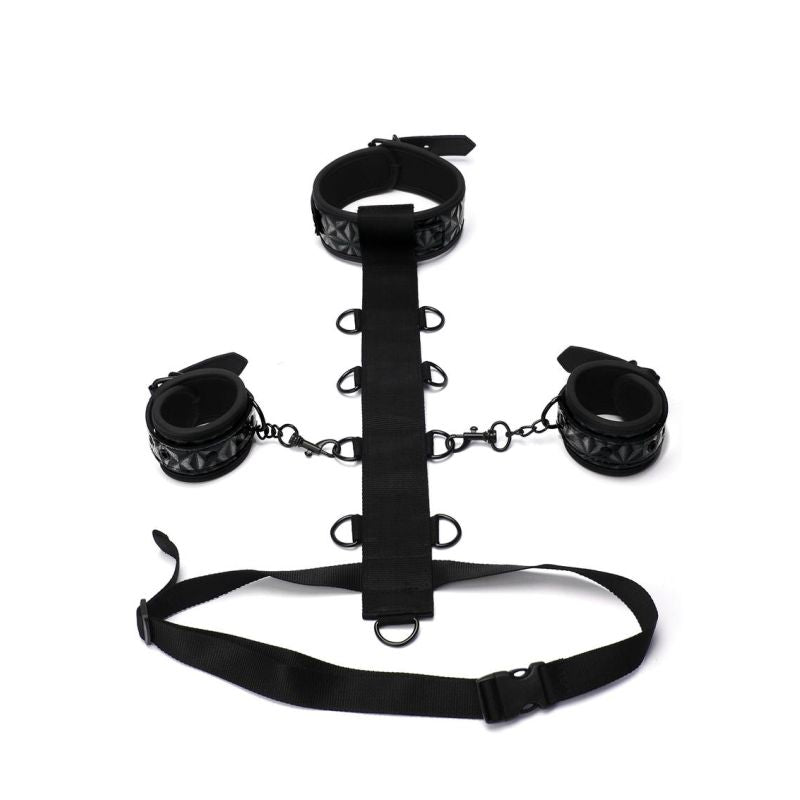 Whip Smart Diamond Fetish Play Body Restraint 3 Piece Set Cuffs And Restraints