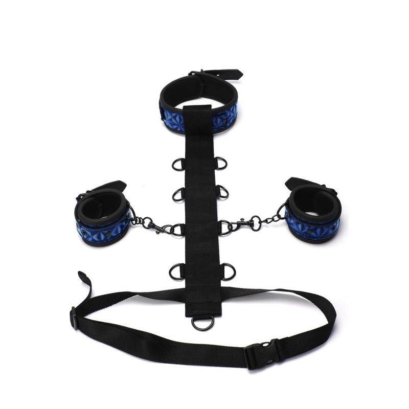 Whip Smart Diamond Fetish Play Body Restraint 3 Piece Set Cuffs And Restraints