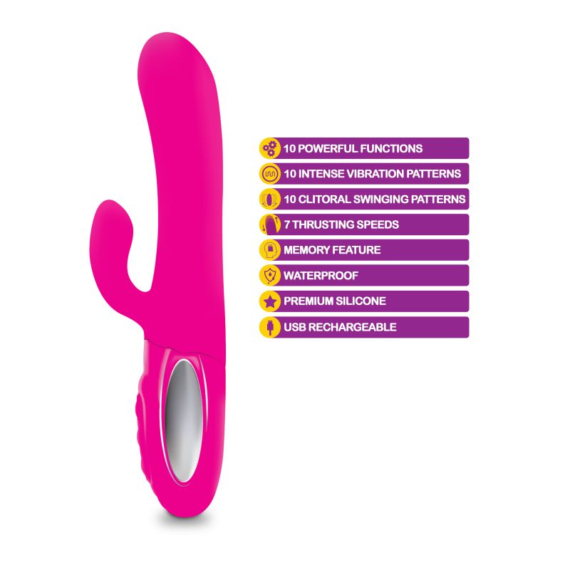 Viben Hypnotic Thrusting Rabbit Vibrator With Swinging Clit Stimulator Rabbit Vibrators