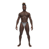 Male Power Sexagon Breathable Micro V Thong Grey Jocks and G-Strings