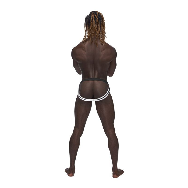 Male Power Sport Breathable Mens Mesh Jock Black Jocks and G-Strings