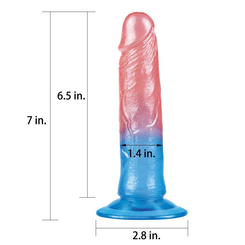Lovetoy Dazzle Studs Suction Cup Realistic Dildo Pink/Blue Realistic Dildos