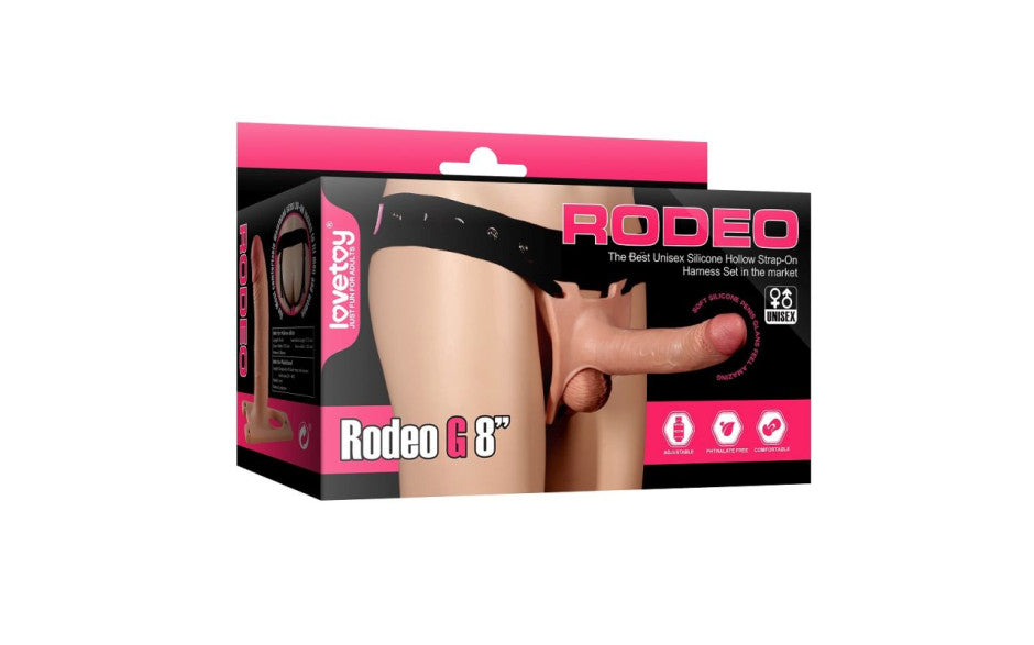 Lovetoy Rodeo Hollow G Strap On Set 8 Inch Strap On Sextoys