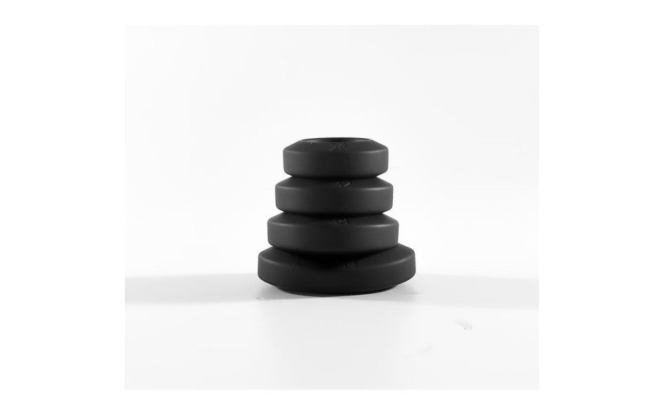 Brutus Big Bulge Silicone Cock Ring Set 4 Piece Black Cock Ring Sets