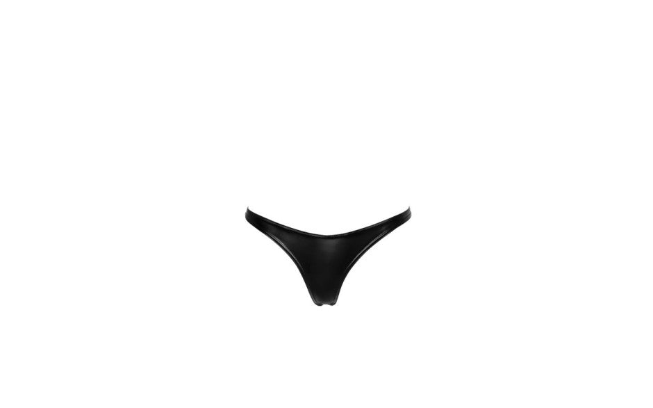Noir Handmade Power Wetlook Womens Thong Black Her Fetish