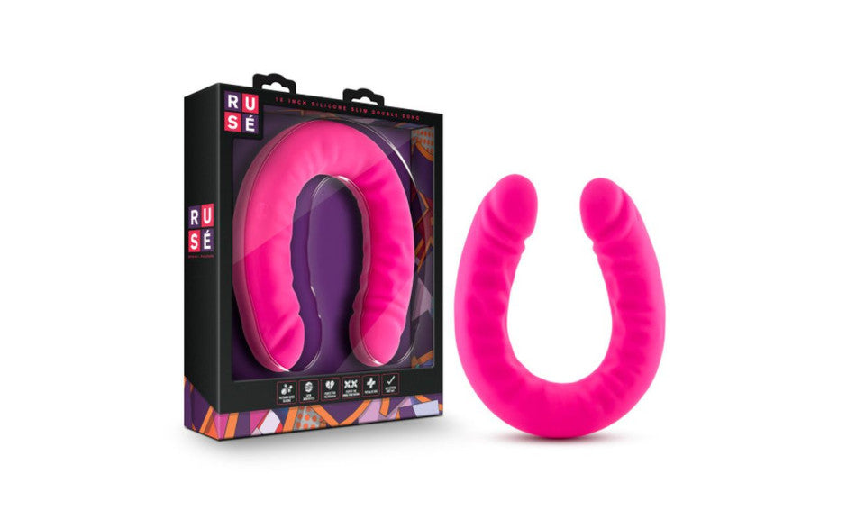Ruse Silicone Slim 18 Inch Double Ender Realistic Dong Double Ender