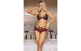 Showtime School Night 2 Piece Bra & Skirt L / XL Red & Black Bras and Bra Sets