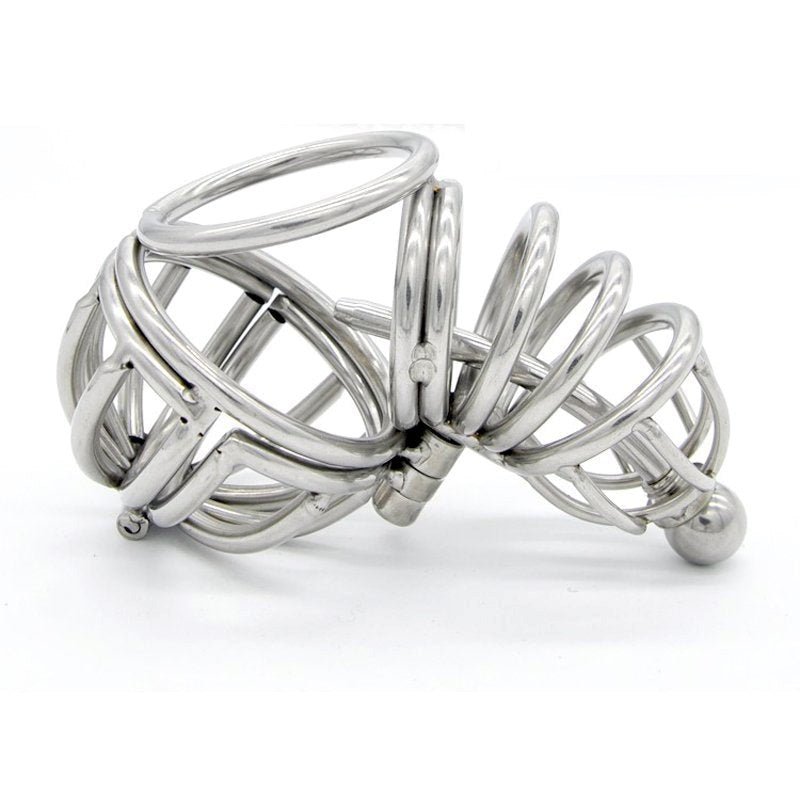 Ultimate Cock and Ball Cage Short with Urethral Sound Male Chastity