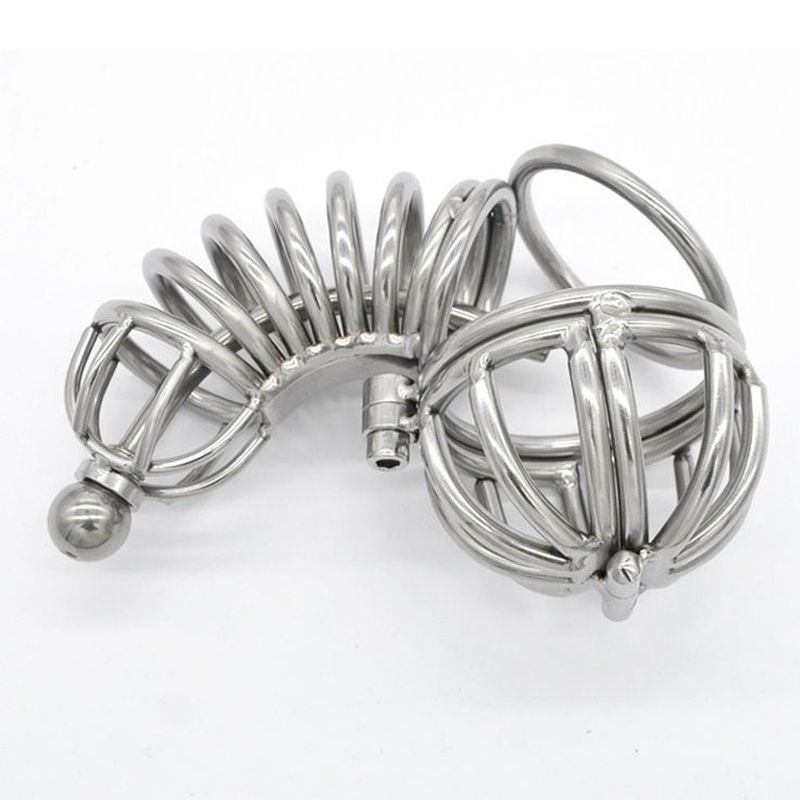 Ultimate Cock and Ball Cage Short with Urethral Sound Male Chastity