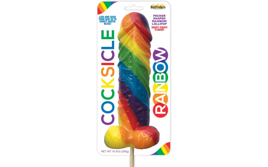 Hott Products Rainbow Cocksicle Pecker Shaped Lollipop Party Gifts and Novelties