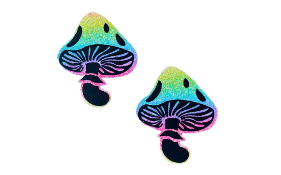 Neva Nude Rainbow Blacklight Glitter Toadstool Womens Pasties Fancy Dress Ups