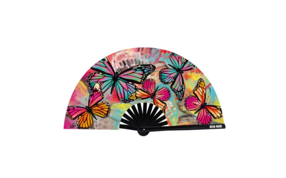 Neva Nude Flutter By Butterfly Blacklight Folding Fan Fancy Dress Ups