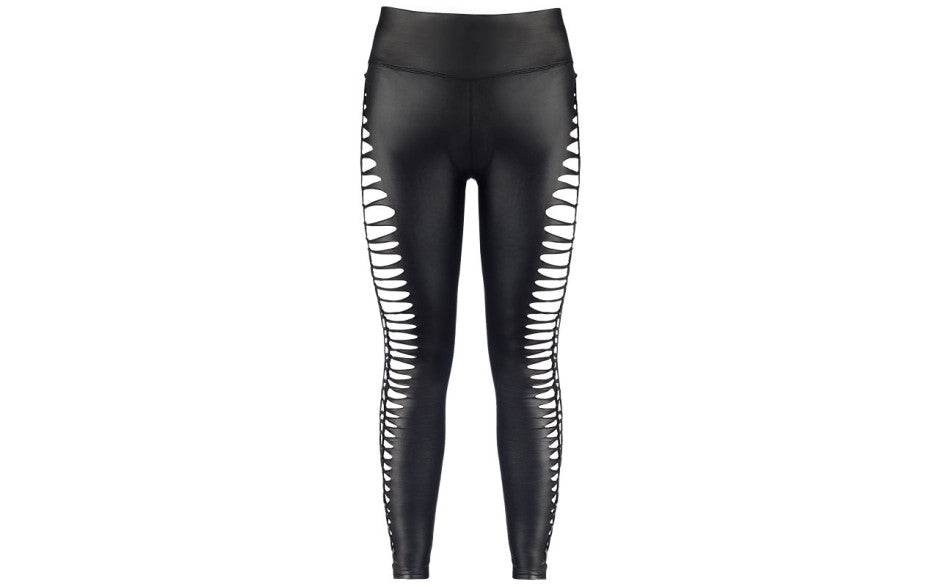 Axami Lingerie Stretch Wetlook Cut Out Leggings Black Her Fetish