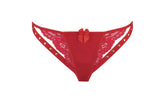 Axami Lingerie Microfiber and Lace G-String Panty with Studs Red G-Strings, Panties and Shorts