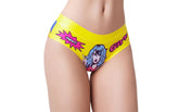 Mememe Lingerie Comic Fans Yellow Slip Womens Thong G-Strings, Panties and Shorts