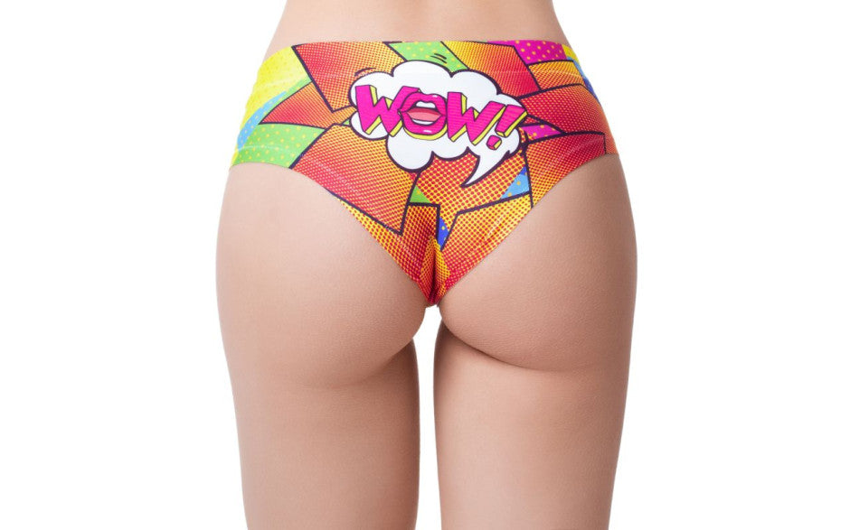 Mememe Lingerie Comic Fans Yellow Slip Womens Thong G-Strings, Panties and Shorts