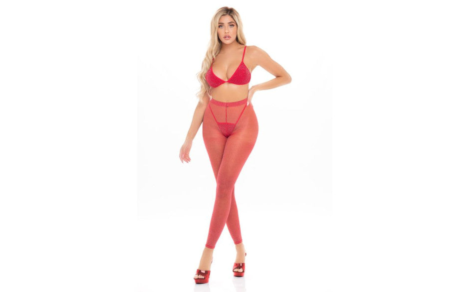 Pink Lipstick Tall Order 3 Piece Women Legging Set G-Strings, Panties and Shorts