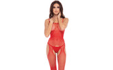Rene Rofe Sparkle Crotchless Womens Bodystocking Body Stockings