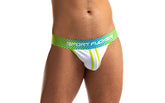 Sport Fucker Jersey Sexy Mens Jock Strap Green and White Jocks and G-Strings