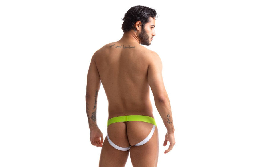 Sport Fucker Jersey Sexy Mens Jock Strap Green and White Jocks and G-Strings