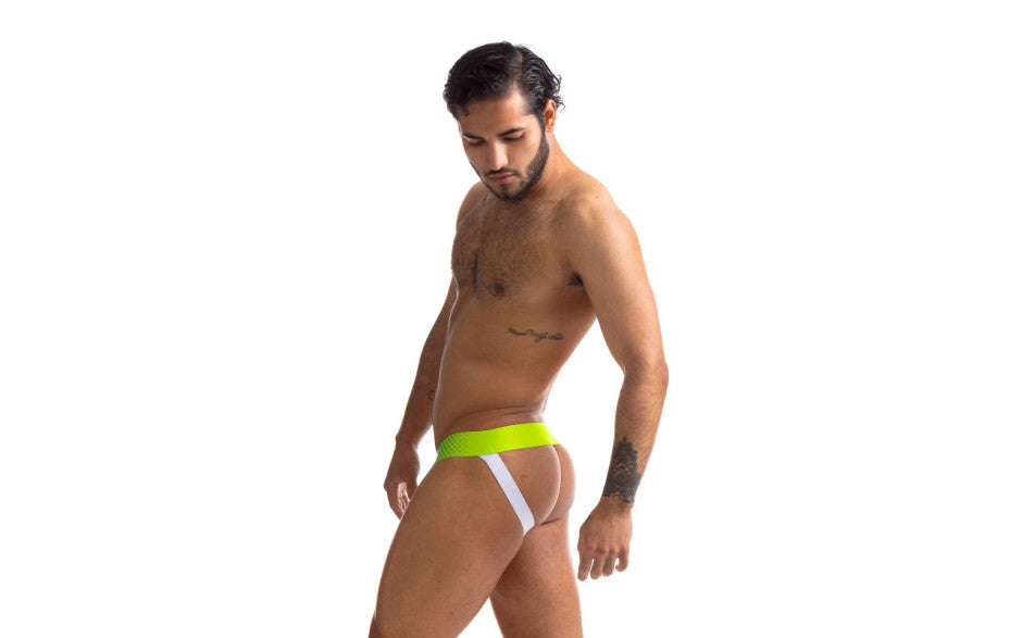 Sport Fucker Jersey Sexy Mens Jock Strap Green and White Jocks and G-Strings