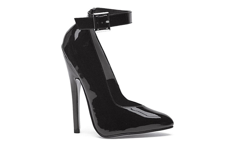 Ellie Shoes 6 Inch Fetish Pump With Ankle Strap Black Womens Footwear