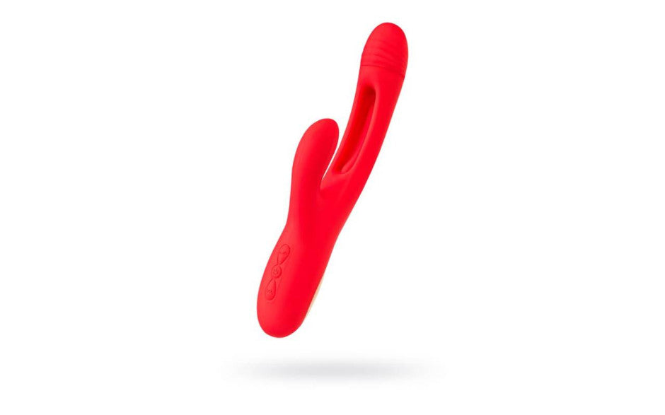 JOS Patti Moving Tongue Multi Function Rabbit Vibrator Red Rabbit Vibrators
