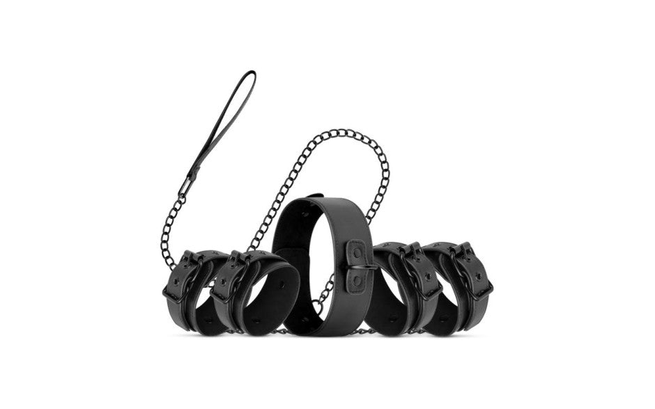 Bedroom Fantasies Total BDSM Restraint Complete Set Black Cuffs And Restraints